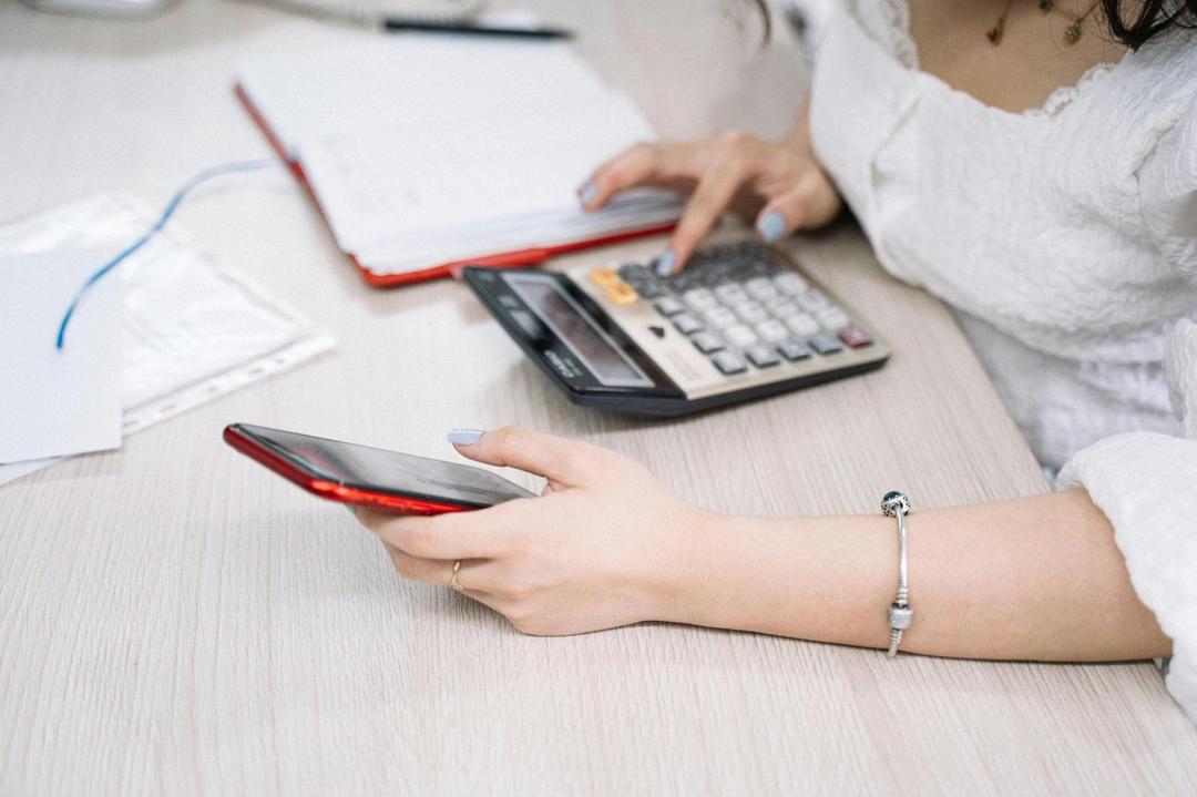 Woman calculating