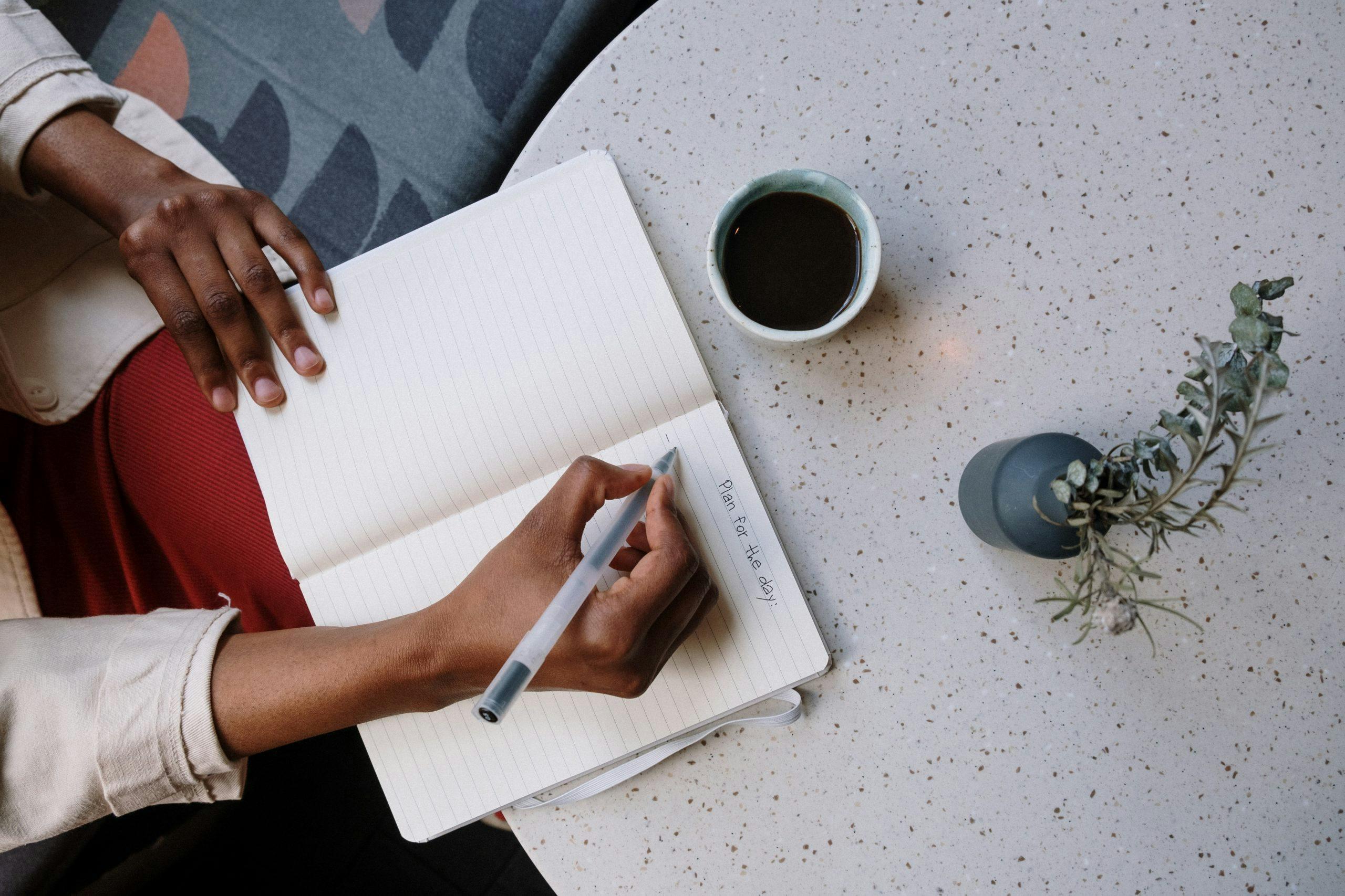 woman planning routine