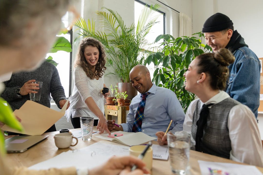 Workers in a meeting