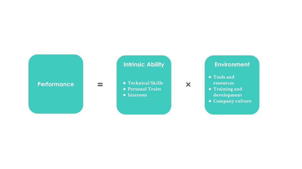 performance = intrinsic ability x environment