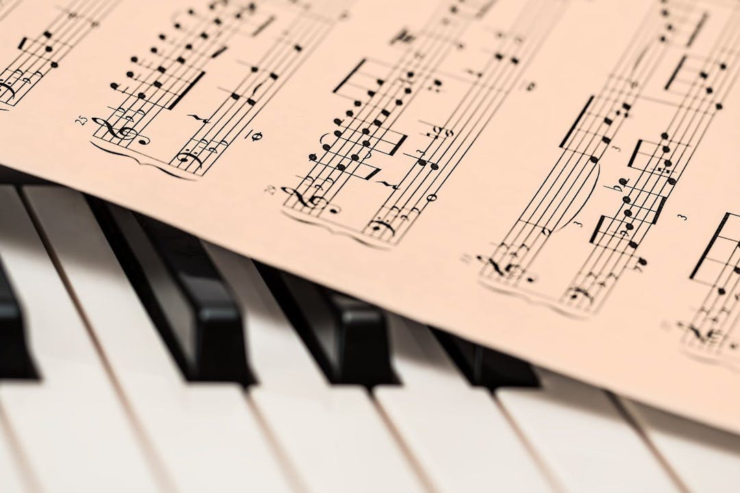 Piano and sheet music