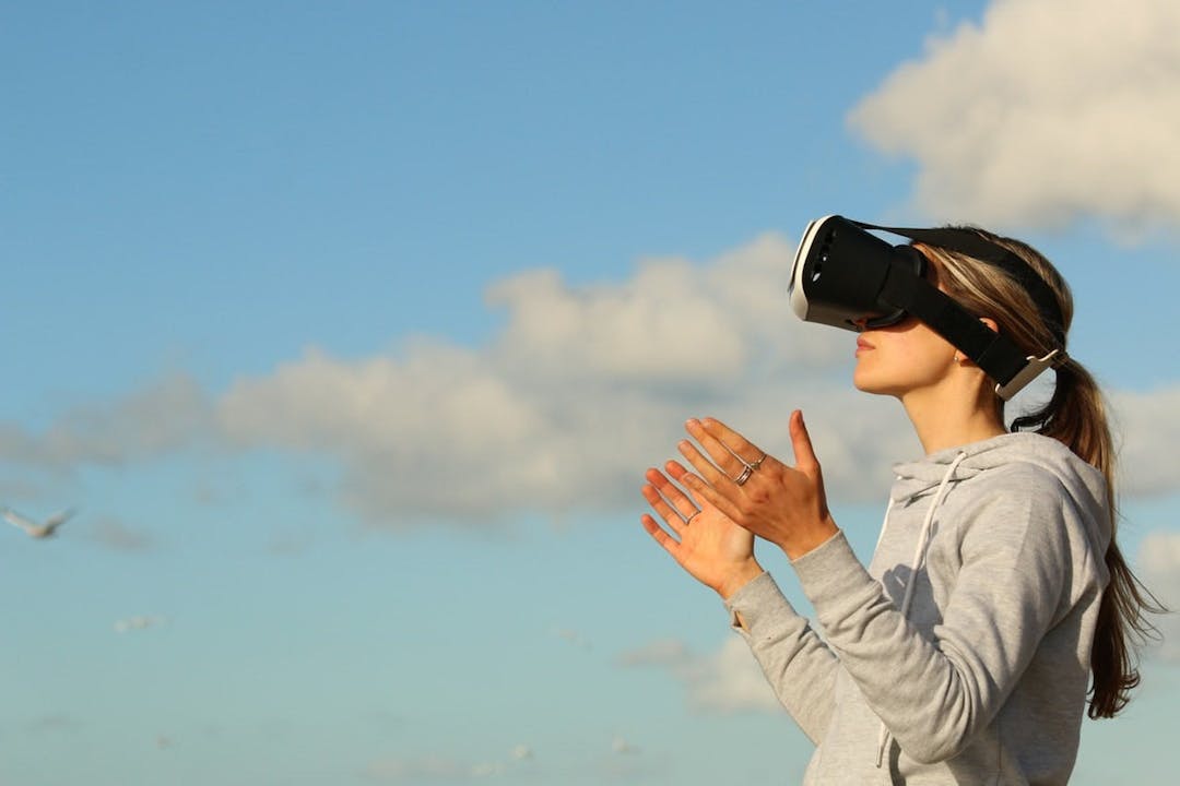 Woman using VR