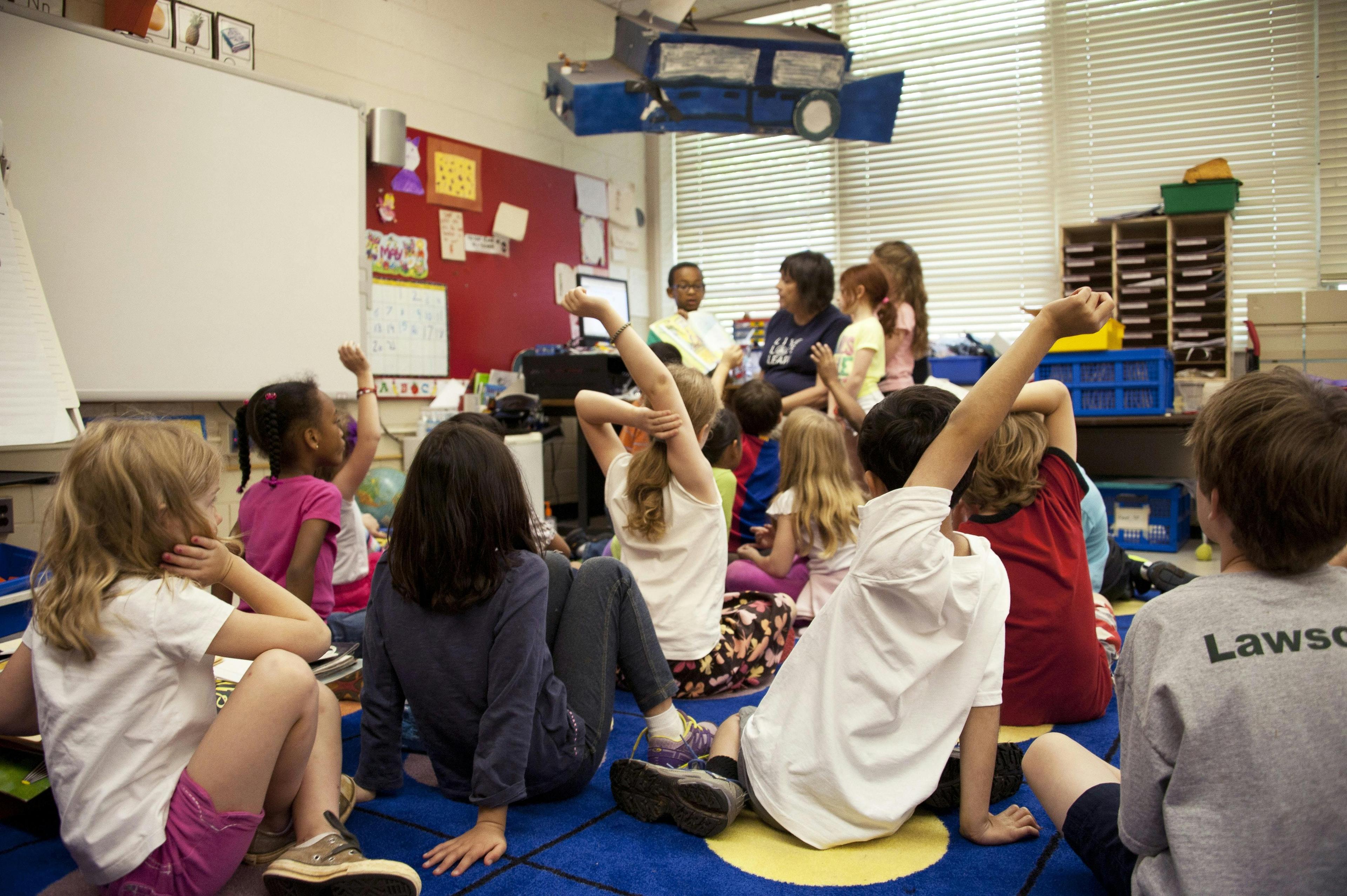 group of children in a classroom