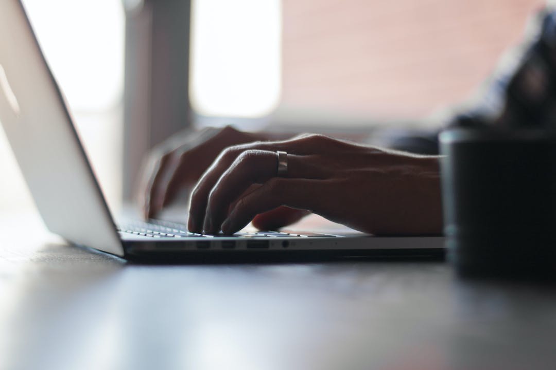 personalization image laptop with hands