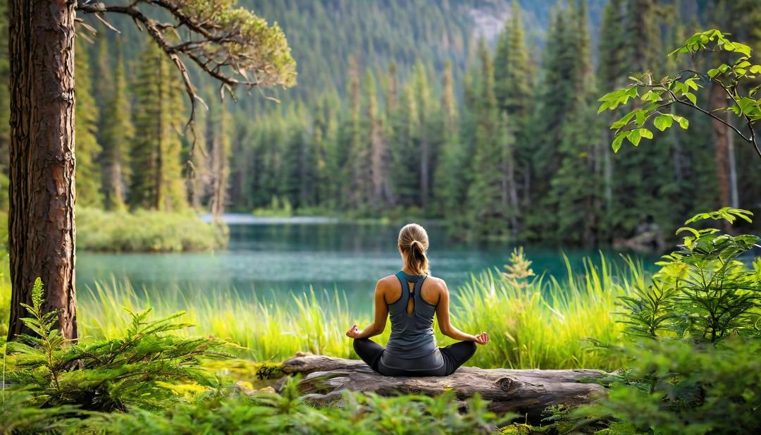 woman meditating in nature