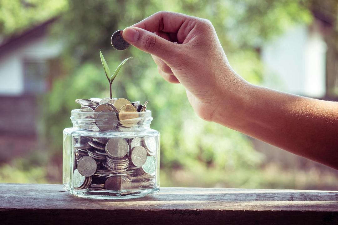 jar filled with coins