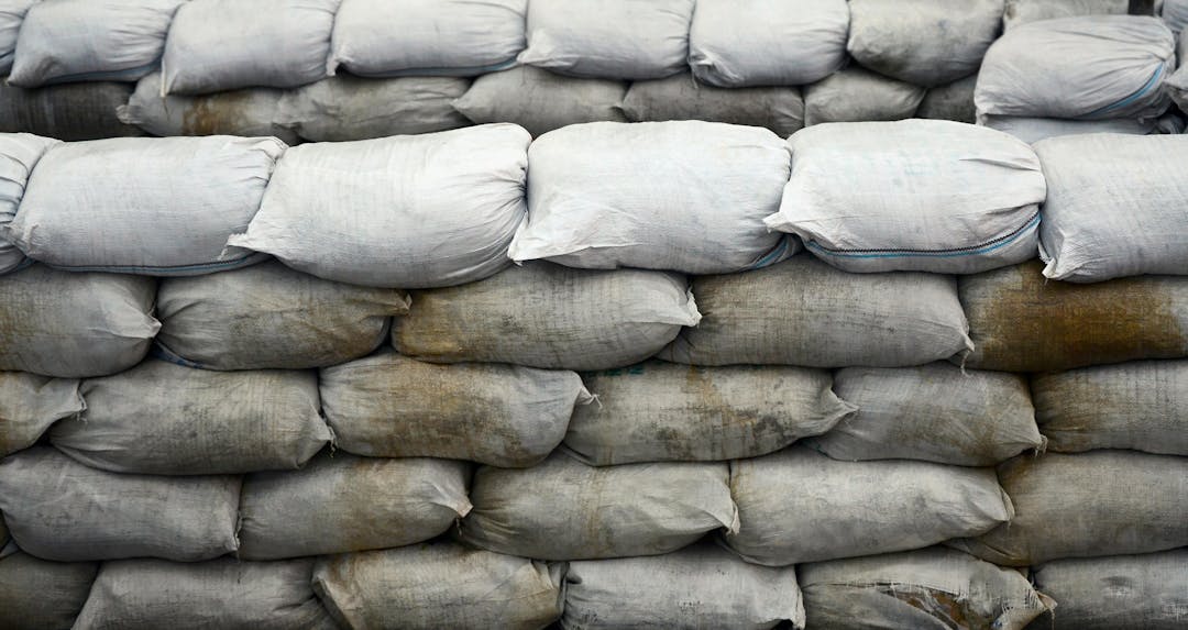 wall of sacks